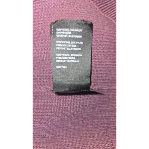 Bardot Santi Backless Sweater Dress Midi Long Sleeve Burgundy Rib Knit size US 8 - Picture 9 of 9